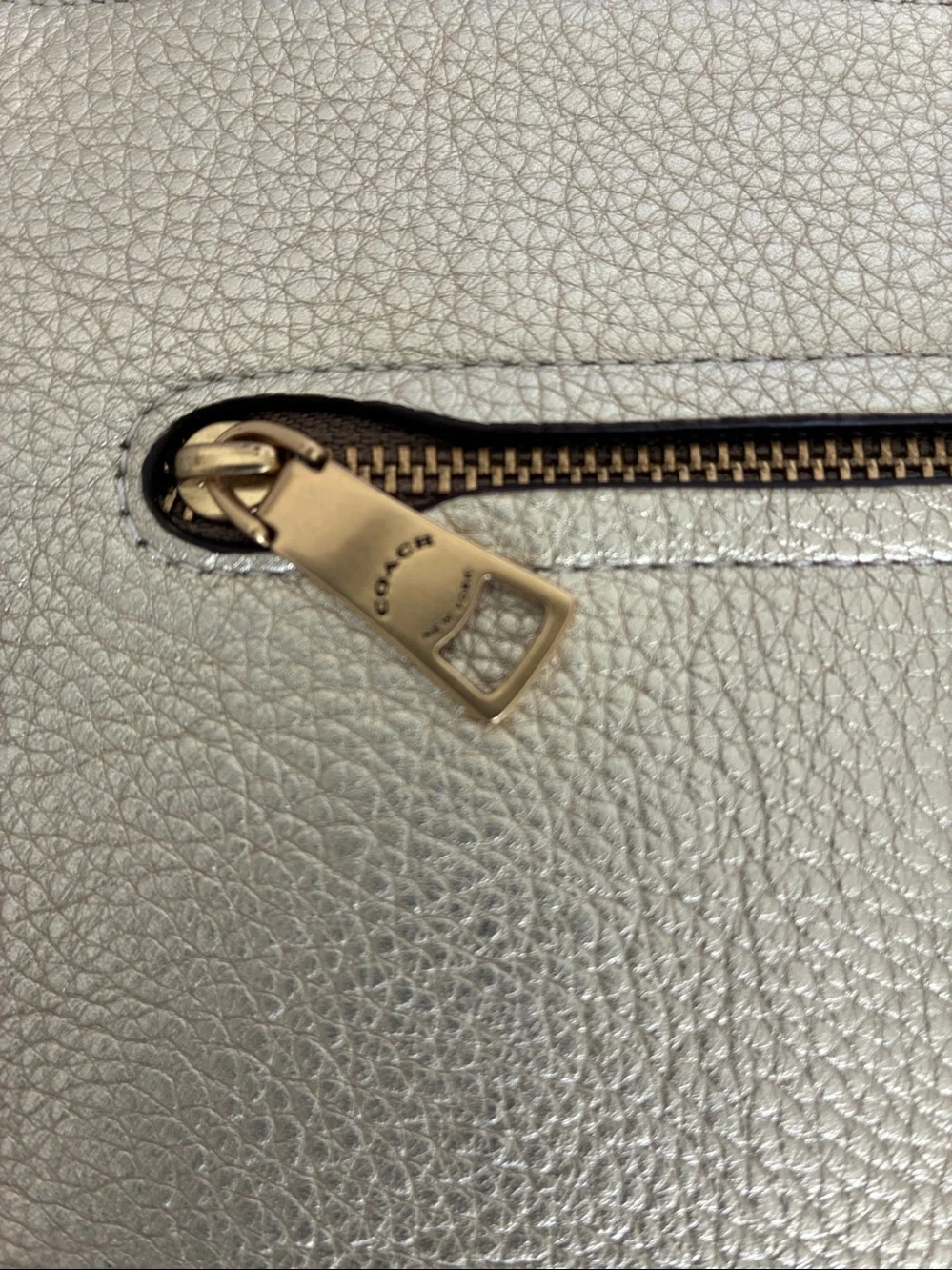 Coach NWOT Polly Crossbody Soft Gold Pebbled Leather